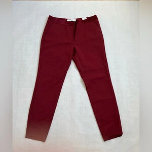 YaYa Maroon Red Streight legs Pants Ankle Crop Trousers Size US 8 EU 38 New